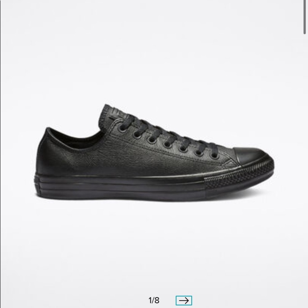 Brand new black leather converse